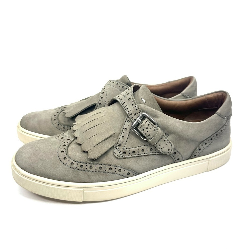 Frye gray Kiltie fringe sneaker Oxford preppy loafer brogue wingtip buckle 7.5 - Picture 8 of 13